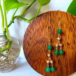 Green beaded earrings